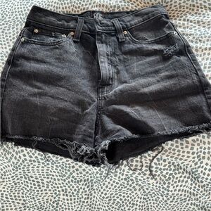 BDG Black Frayed Hem Jean Shorts